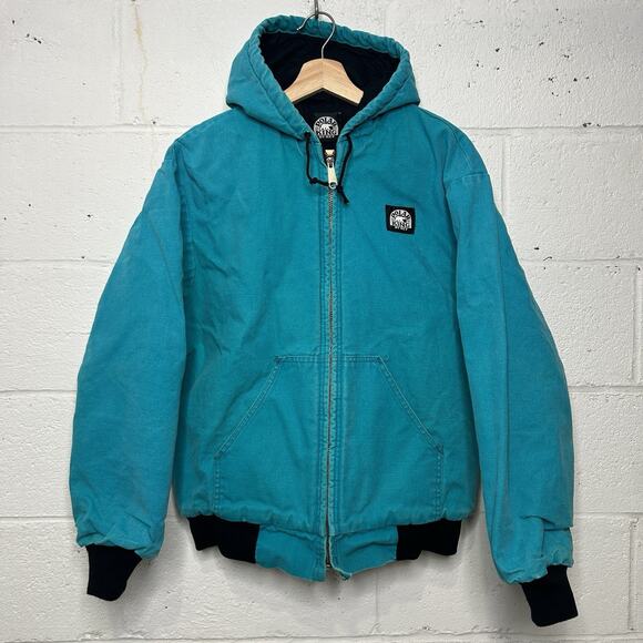 Vintage Polar King By Key Hooded Canvas Jacket “Turquoise” - Picture 1 of 11